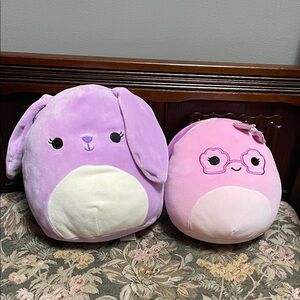 2 Squishmallows rabbit and turtle plush